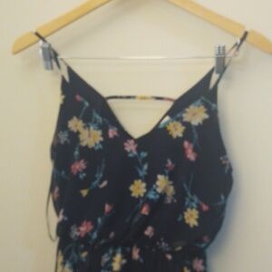 E2 Sienna Sky XS floral print cross front high low dress